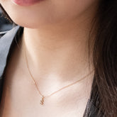 10K Solid Gold Diamond Alphabet Necklace