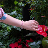 Peony - Rhodochrosite Tourmaline Rainbow Moonstone Bracelet