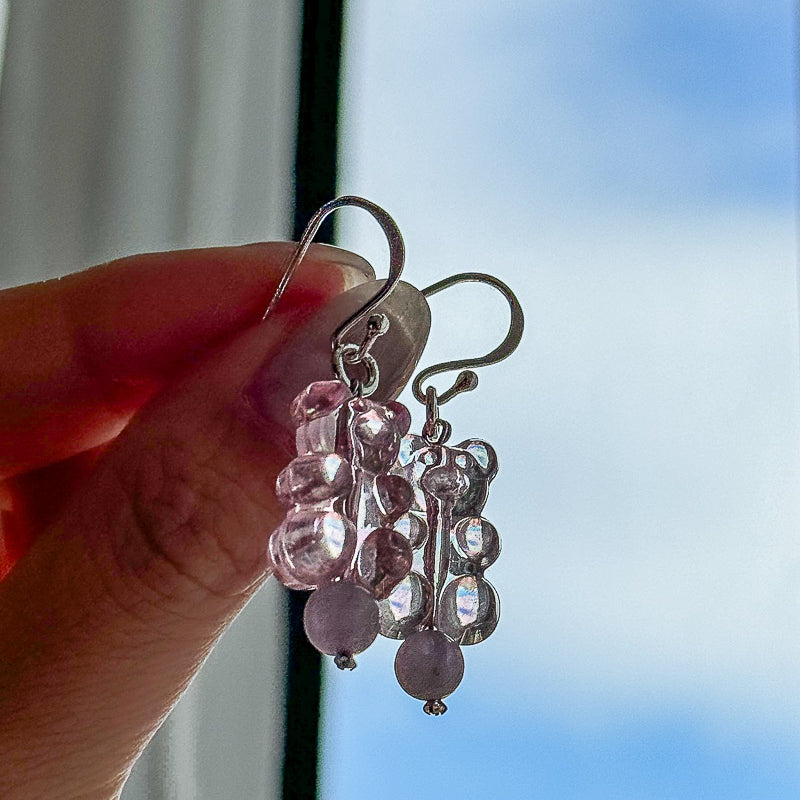 Healing Bear Earrings - Kunzite