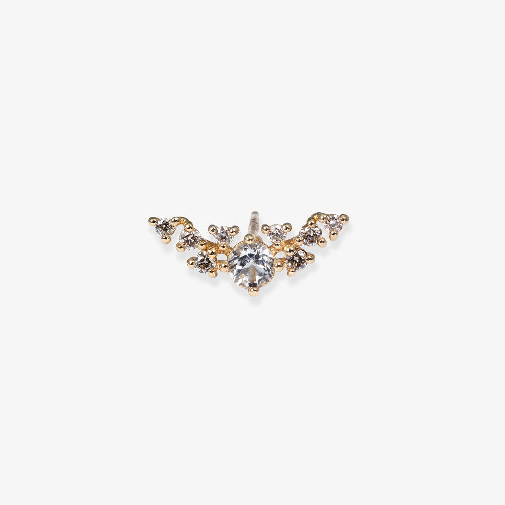 10K Solid Gold Wing Studs with Natural Diamond