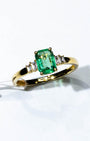 Natural Emerald Custom Solid 14K Solid Gold Diamond Ring