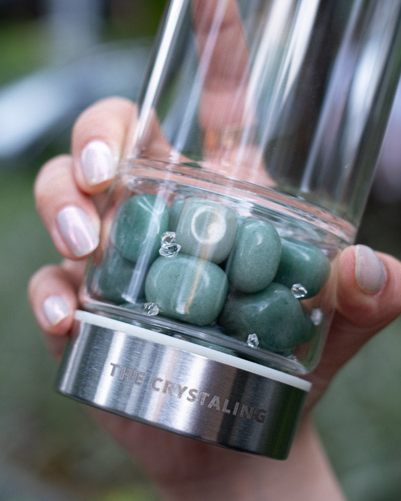 Garden Green Aventurine Slim Water Bottle