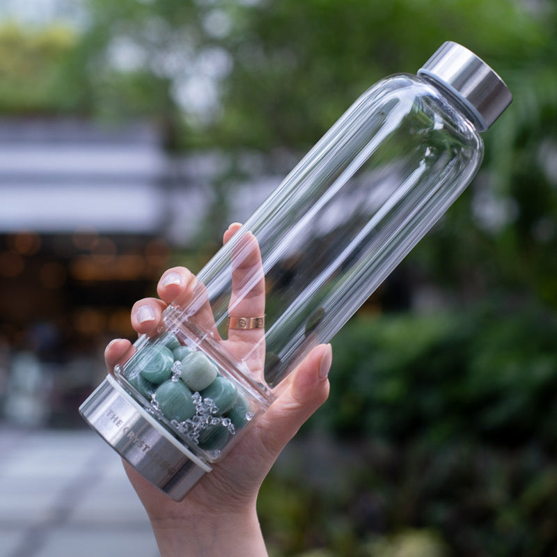 Garden Green Aventurine Slim Water Bottle