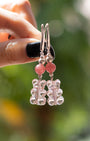 Passion Bear Earrings - Rhodochrosite