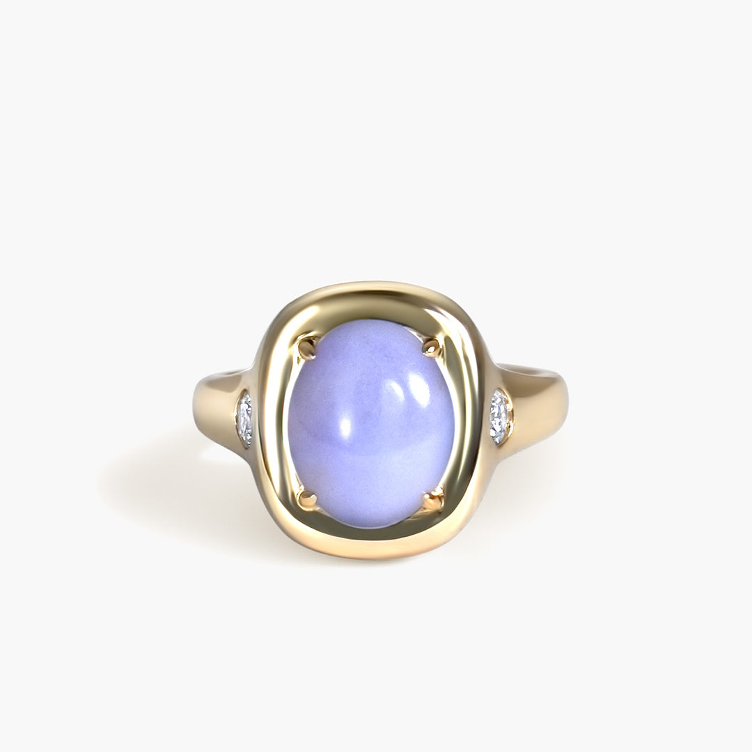 Purple Jadeite Gold Ring