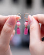 Ruby Bamboo - Ruby Rhodochrosite Earrings