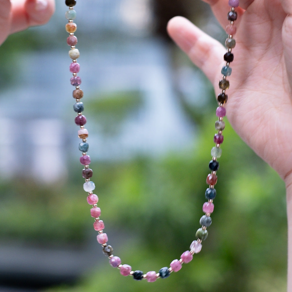 Yin - Tourmaline 14K Solid Gold Necklace