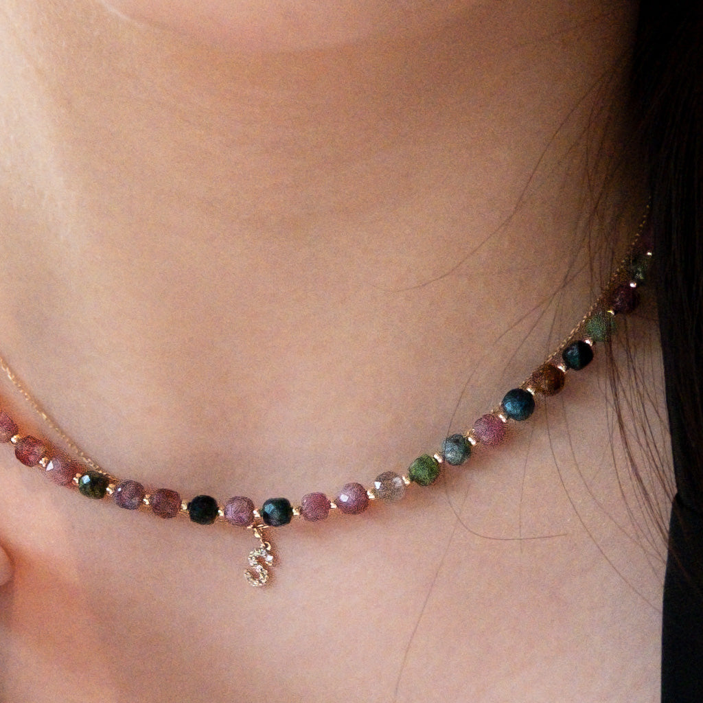 Yin - Tourmaline 14K Solid Gold Necklace