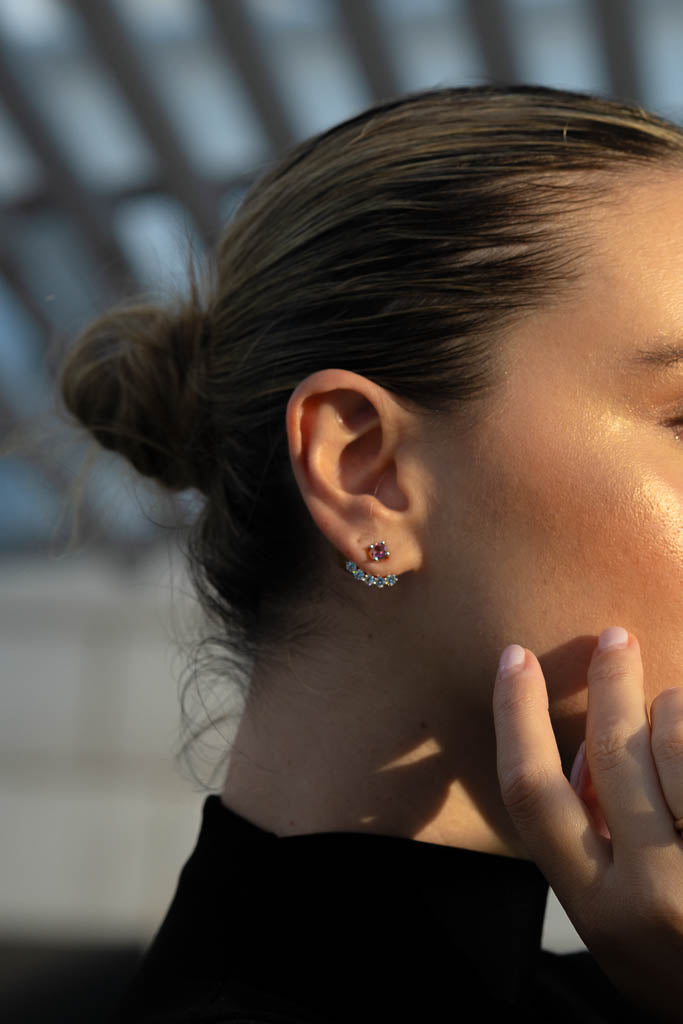 Pink Tourmaline Smile Earrings