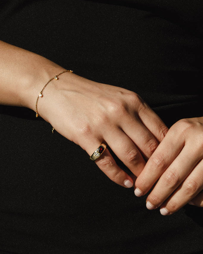 Rhodolite Garnet Diamond Ring