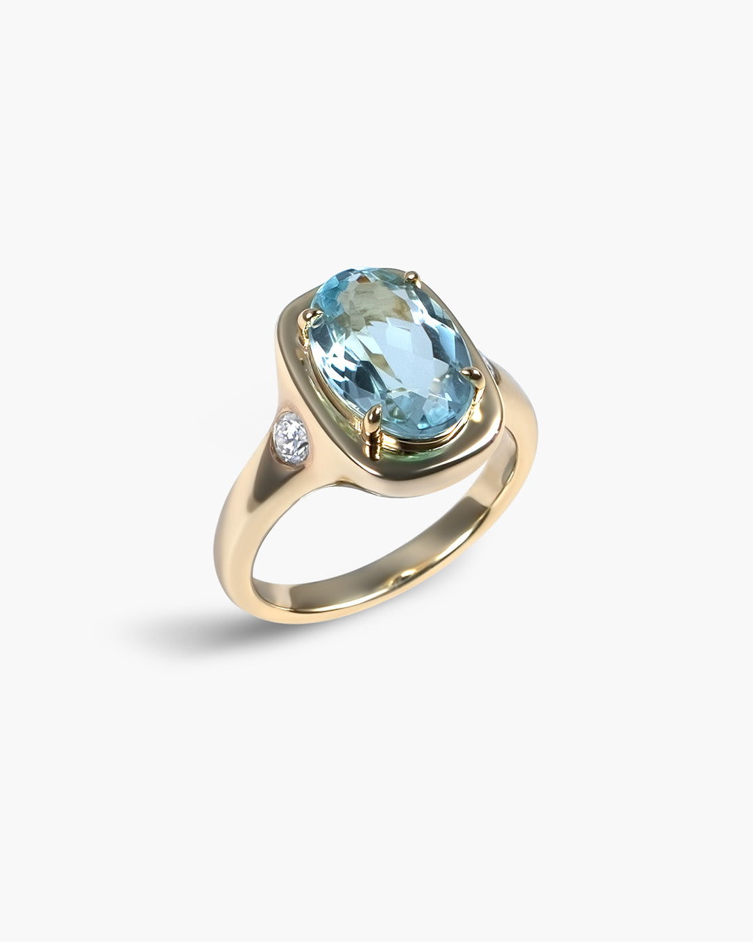 Aquamarine Oval Statement Ring