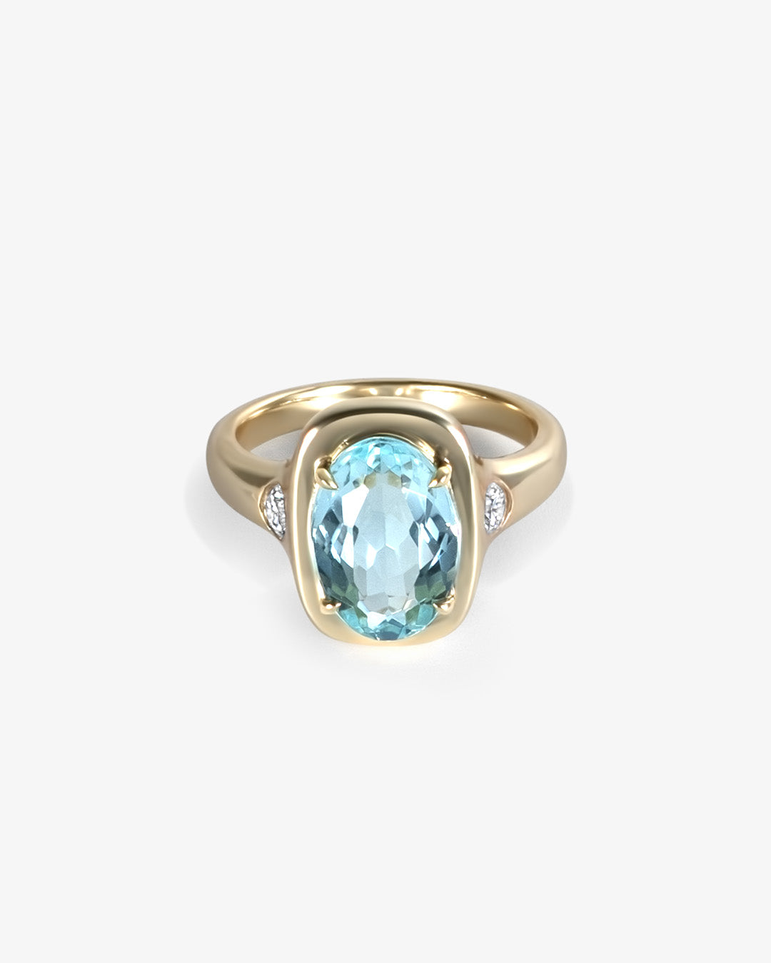 Aquamarine Oval Statement Ring