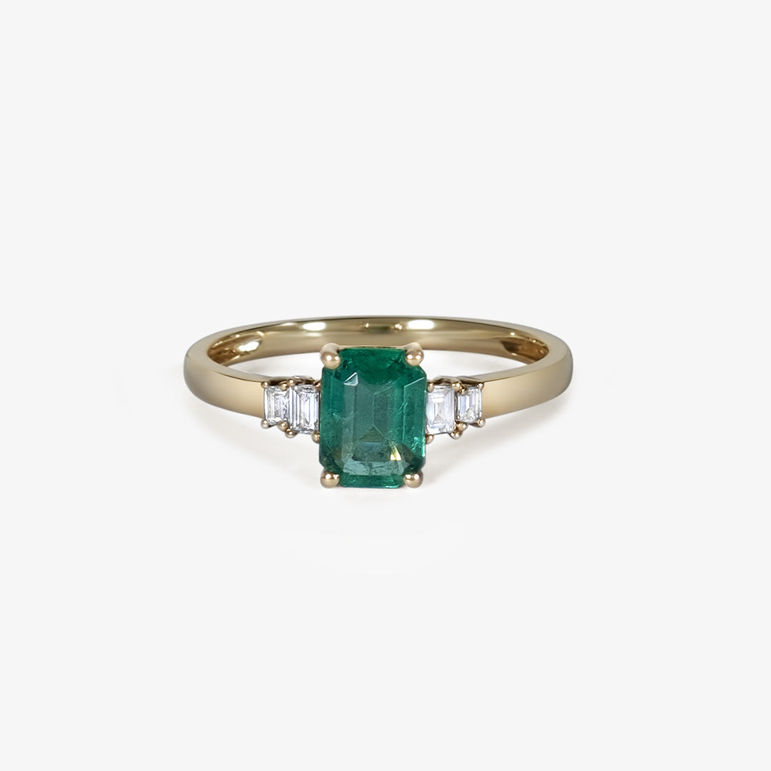Emerald Solid 14K Gold Ring