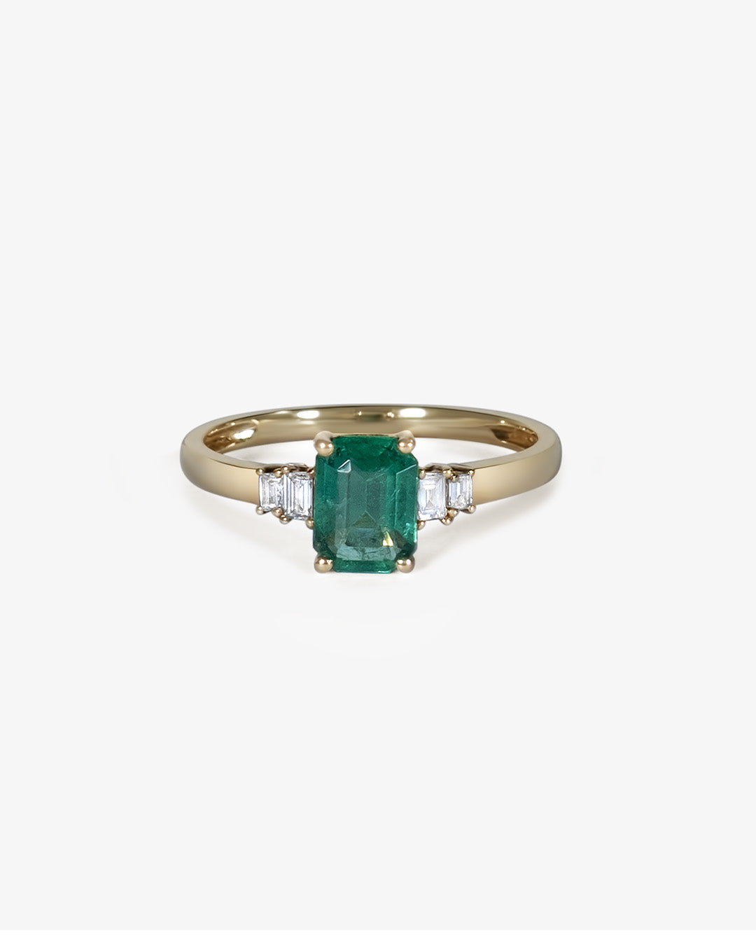 Emerald Solid 14K Gold Ring
