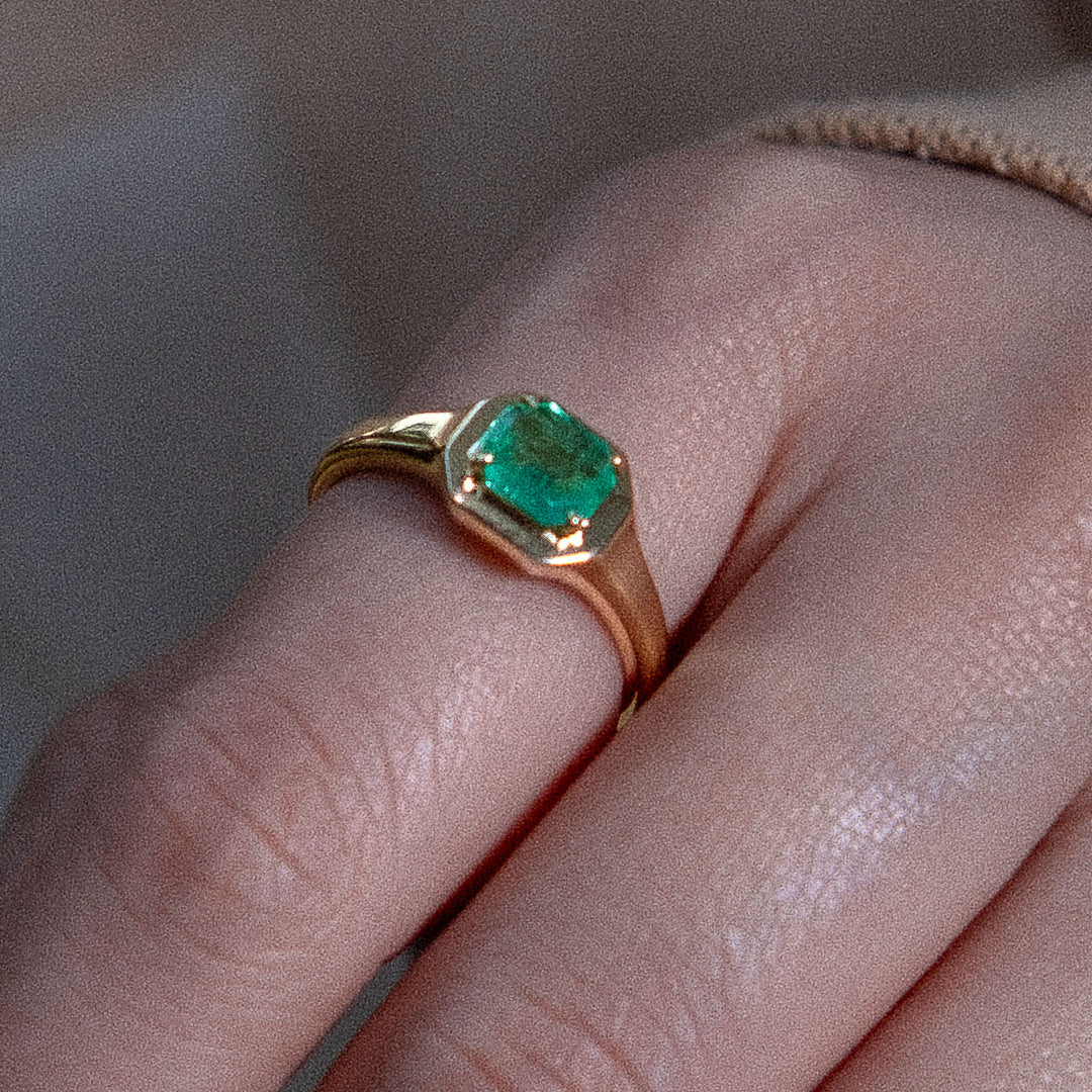 Emerald Octagon Ring