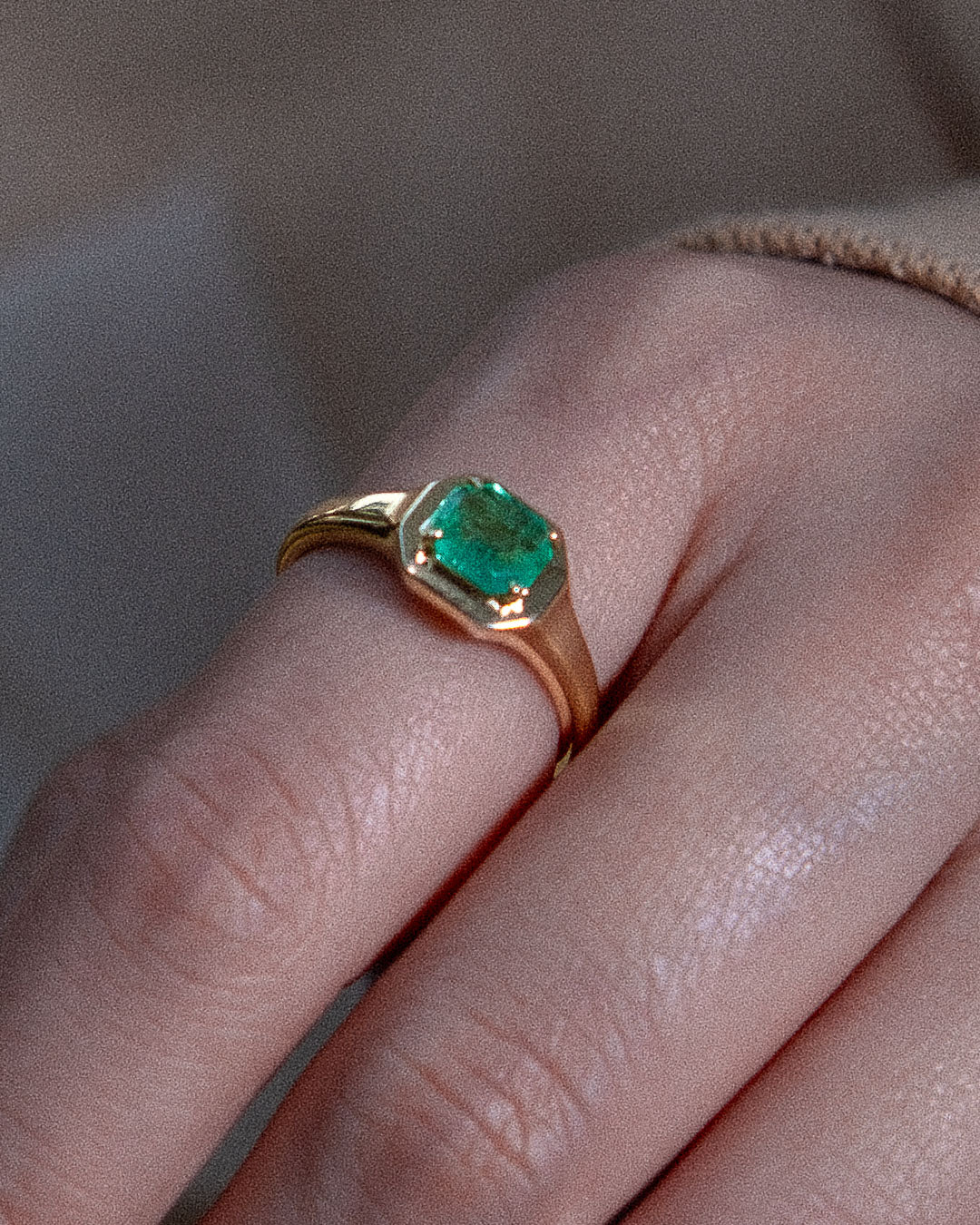 Emerald Octagon Ring