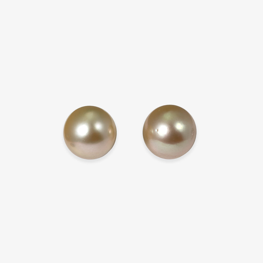 14K Yellow Gold - 9mm South Sea Pearl Studs Earrings with Butterfly Back
