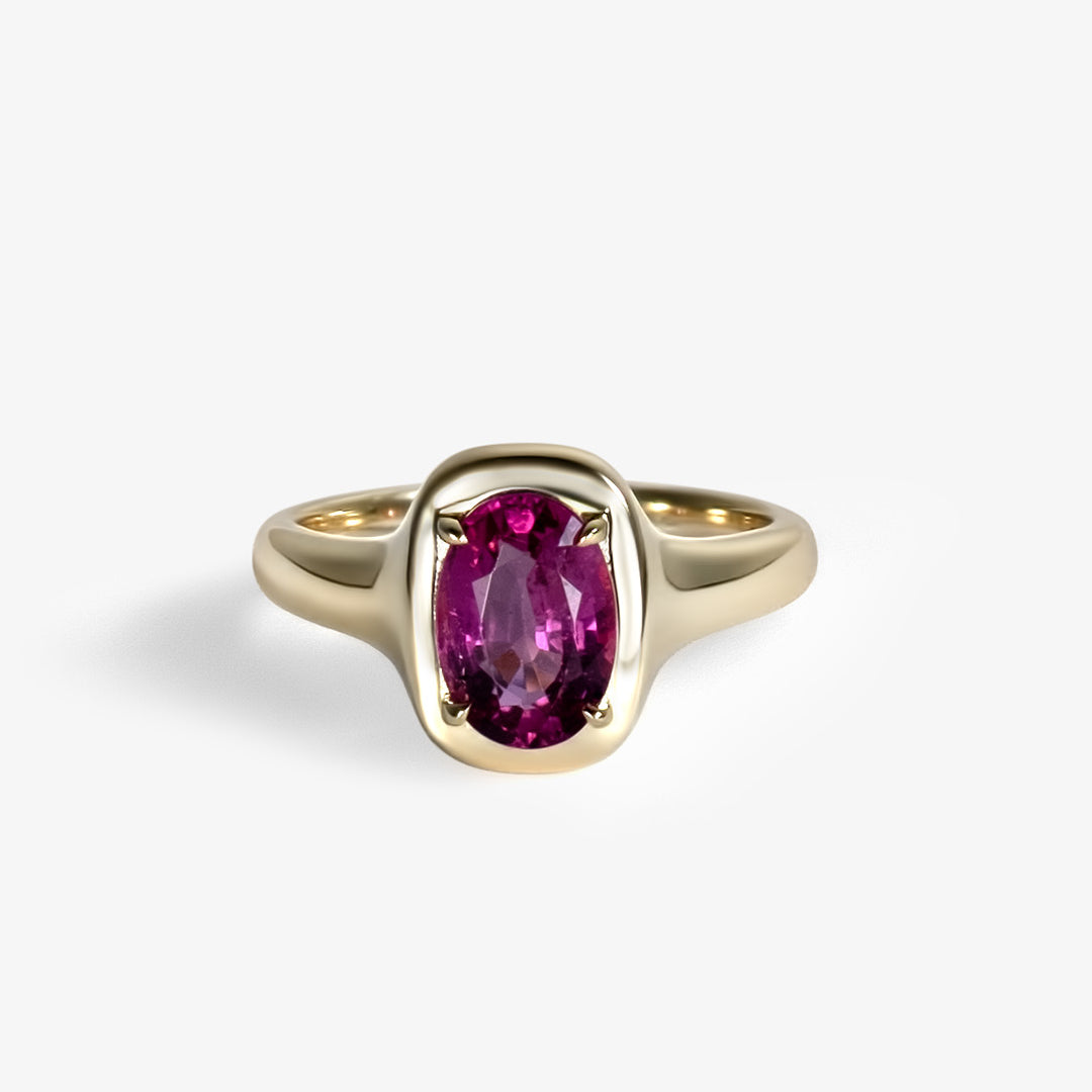 Pink Tourmaline Oval Ring