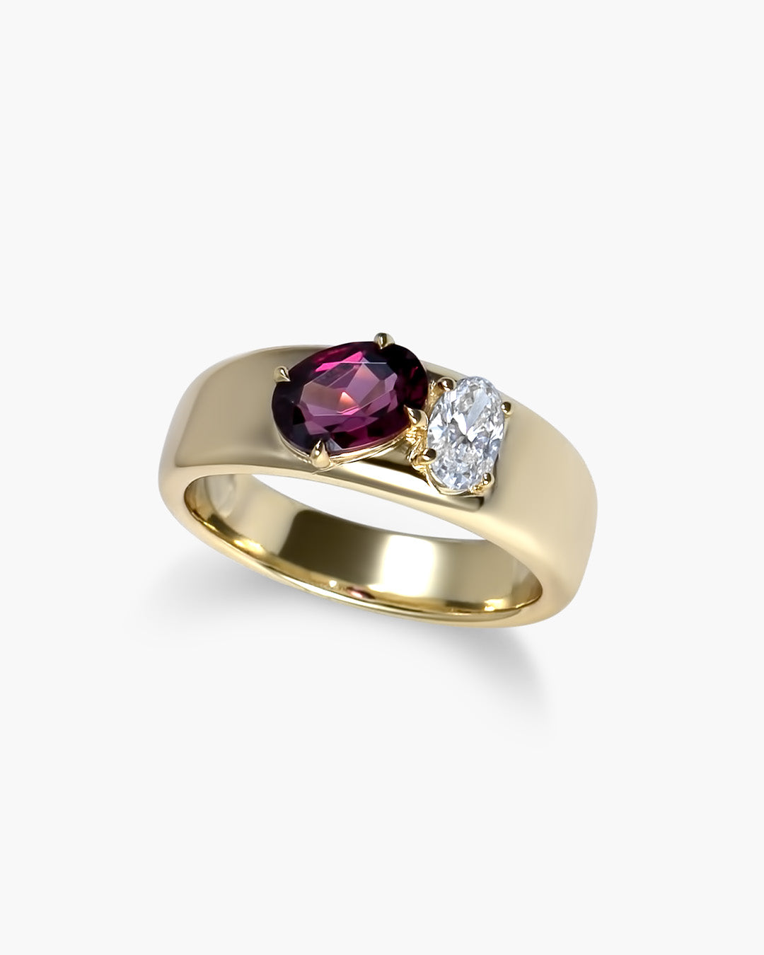 Rhodolite Garnet Diamond Ring