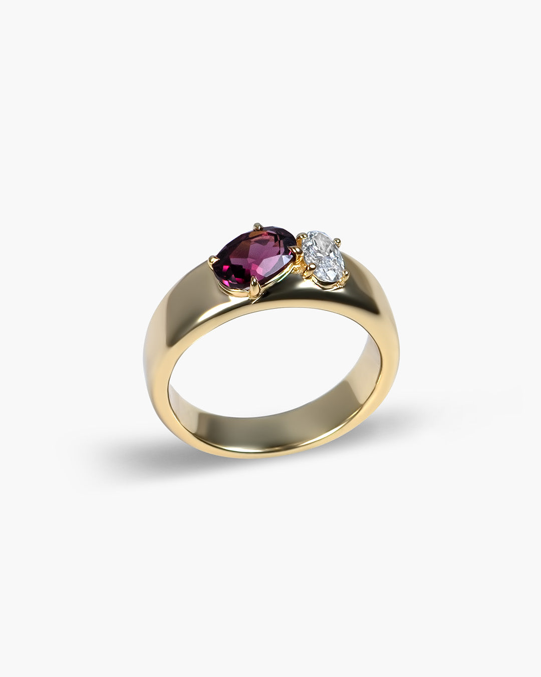 Rhodolite Garnet Diamond Ring