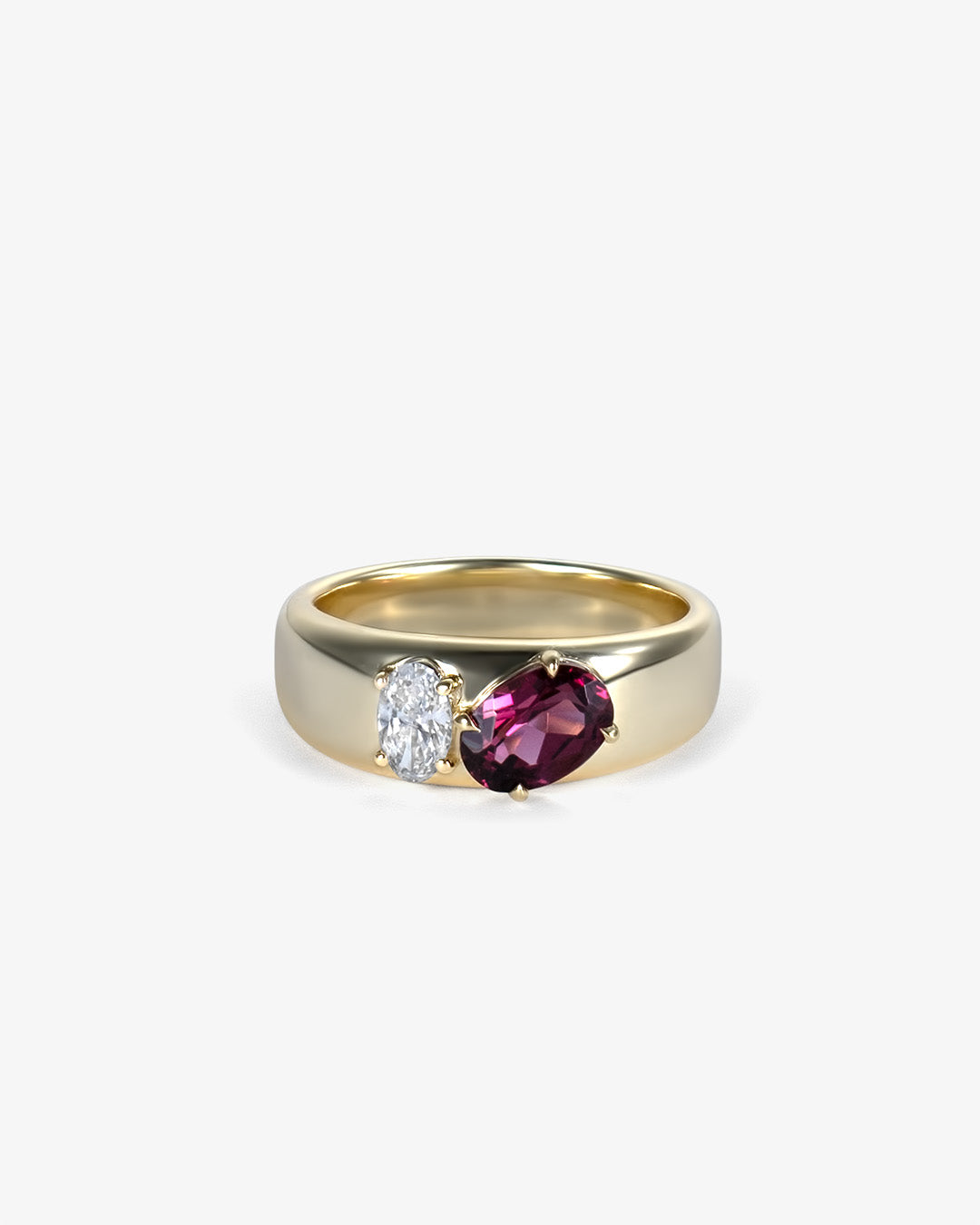 Rhodolite Garnet Diamond Ring