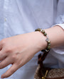 Shimmering Green Garnet Silver Bracelet