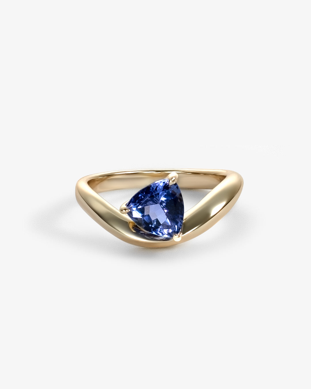 Tanzanite Trillion Curve Ring
