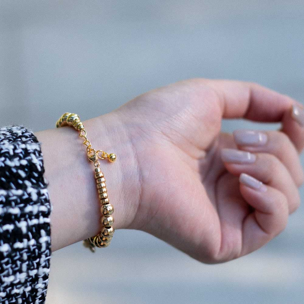 Sun in the winter - Sunstone Pearl Gold Bracelet