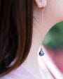 Autumn Ocean Tears - London Blue Topaz Gold Earrings