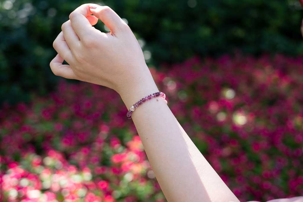 Jelly Bean - Pink Tourmaline Smiley Bracelet