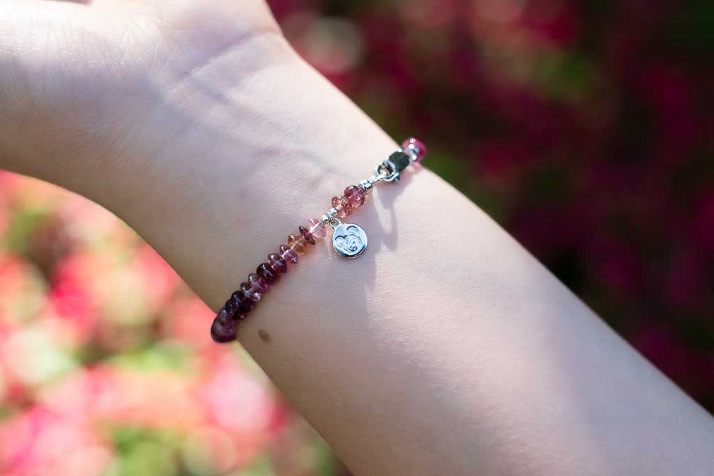 Jelly Bean - Pink Tourmaline Smiley Bracelet