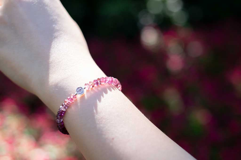 Jelly Bean - Pink Tourmaline Smiley Bracelet
