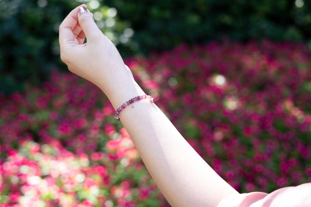 Jelly Bean - Pink Tourmaline Smiley Bracelet