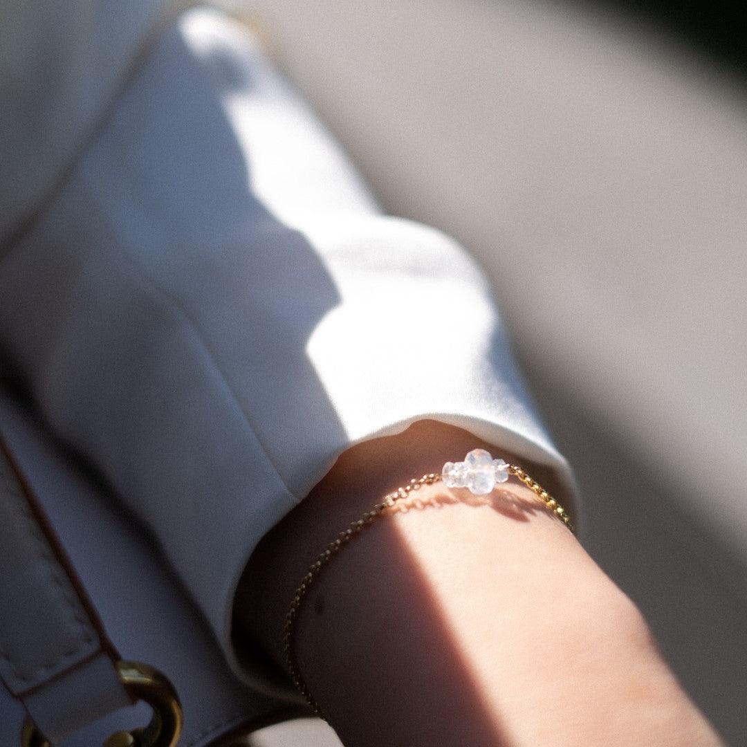 The Moon - Wheel Cut Rainbow Moonstone Bracelet