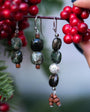 The bamboo - Ruby Zoisite Earrings of Three